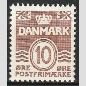 FRIMRKER DANMARK | 1937 - AFA 235 - Blgelinie 10 re brun - Postfrisk