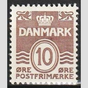 FRIMRKER DANMARK | 1937 - AFA 235 - Blgelinie 10 re brun - Postfrisk