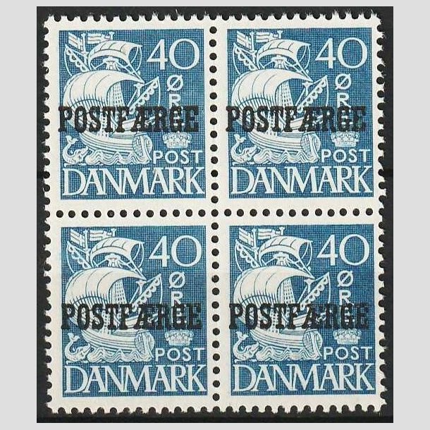 FRIMRKER DANMARK | 1942 - AFA 27 - 40 re bl POSTFRGE i 4-blok - Postfrisk