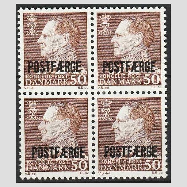 FRIMRKER DANMARK | 1967-75 - AFA 45 - 50 re brun POSTFRGE i 4-blok - Postfrisk