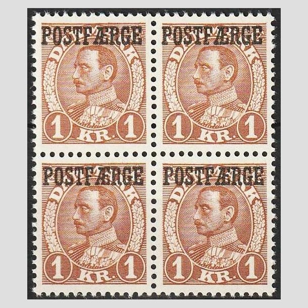 FRIMRKER DANMARK | 1936-39 - AFA 20 - 1 kr. brun POSTFRGE i 6-blok - Postfrisk