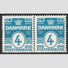FRIMRKER DANMARK | 1913-14 - AFA 80 - Blgelinie 4 re bl i par - Postfrisk
