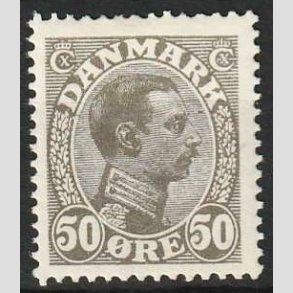 FRIMRKER DANMARK | 1921-22 - AFA 129 - Chr. X 50 re olivengr - Ubrugt