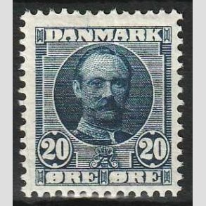 FRIM�RKER DANMARK | 1907 - AFA 56 - Frederik VIII 20 �re bl� - Ubrugt
