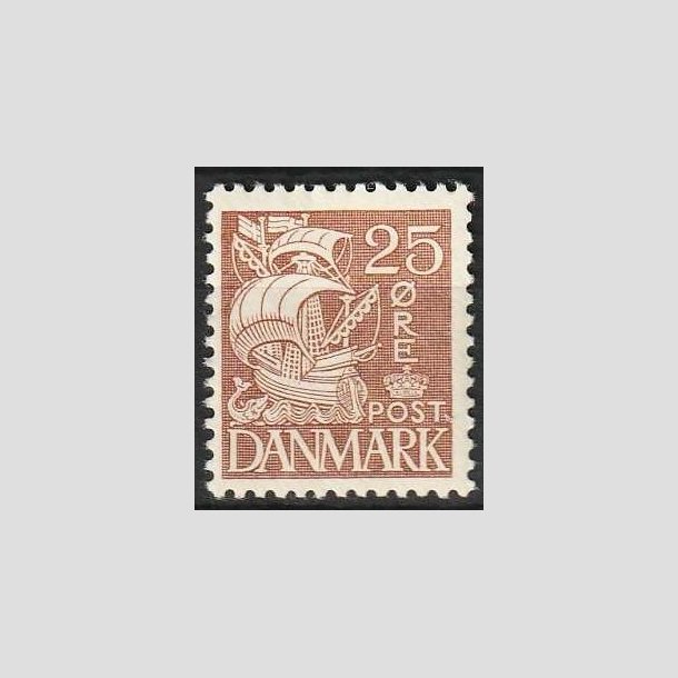 FRIMRKER DANMARK | 1934 - AFA 214 - Karavel 25 re brun Type I - Ubrugt