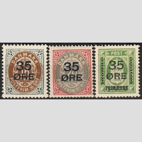 FRIMRKER DANMARK | 1912  - AFA 60,61,62 - 35 res Provisorier i komplet st - Ubrugt