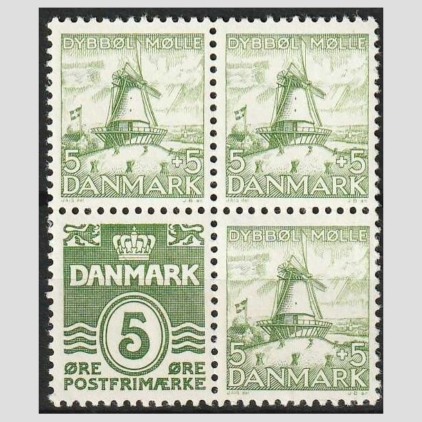 FRIMRKER DANMARK | 1937 - AFA 236 - Dybbl Fire Blok 1 - Postfrisk