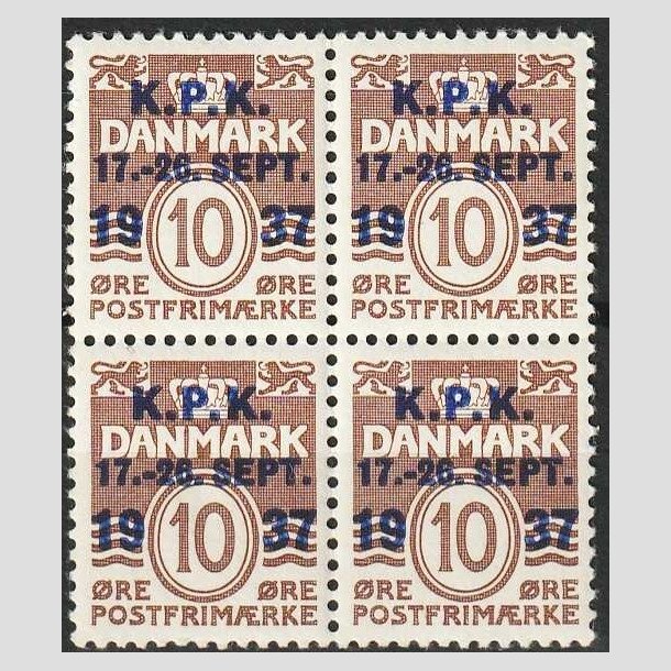 FRIMRKER DANMARK | 1937 - AFA 243 - K.P.K i 4-blok - Postfrisk