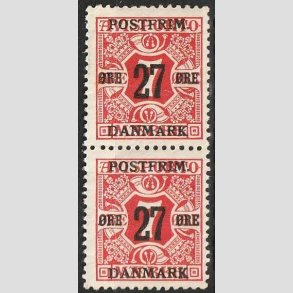 FRIMRKER DANMARK | 1918 - AFA 87 - 27 re/7 re rd provisorium i par - Postfrisk