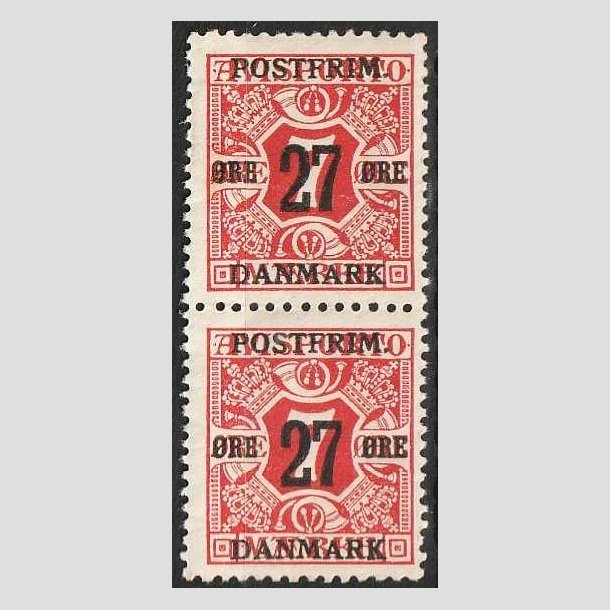 FRIMRKER DANMARK | 1918 - AFA 87 - 27 re/7 re rd provisorium i par - Postfrisk