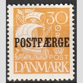 FRIMRKER DANMARK | 1927 - AFA 11 - 30 re orangegul POSTFRGE - Ubrugt