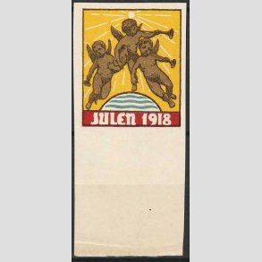 JULEM�RKER DANMARK | 1918 - Engle bl�ser basun UTAKKET - Postfrisk