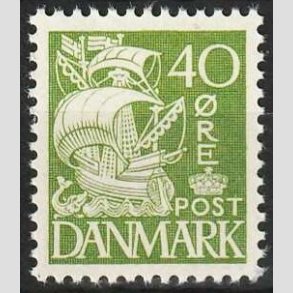 FRIMRKER DANMARK | 1937-40 - AFA 208a - Karavel 40 re grn Type II - Postfrisk