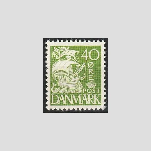 FRIMRKER DANMARK | 1937-40 - AFA 208a - Karavel 40 re grn Type II - Postfrisk