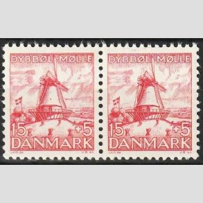 FRIMRKER DANMARK | 1937 - AFA 238 - Dybbl Mlle 15 + 5 re rd i par - Postfrisk