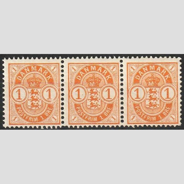 FRIMRKER DANMARK | 1901-02 -  AFA 37 - 1 re orange i 3-stribe - Postfrisk