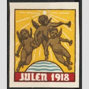 JULEM�RKER DANMARK | 1918 - Engle bl�ser basun UTAKKET - Postfrisk