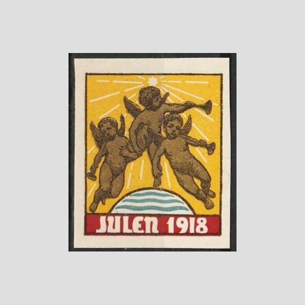 JULEMRKER DANMARK | 1918 - Engle blser basun UTAKKET - Postfrisk