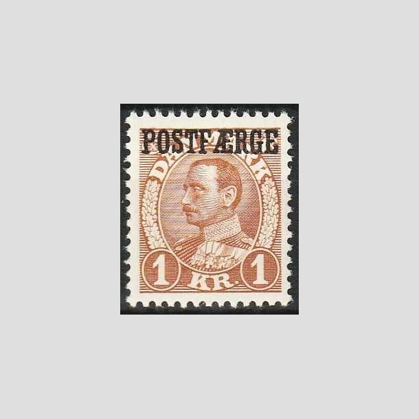 FRIMRKER DANMARK | 1936-39 - AFA 20 - 1 kr. brun POSTFRGE - Postfrisk