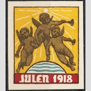 JULEM�RKER DANMARK | 1918 - Engle bl�ser basun UTAKKET - Postfrisk