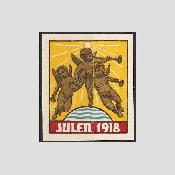 JULEMRKER DANMARK | 1918 - Engle blser basun UTAKKET - Postfrisk