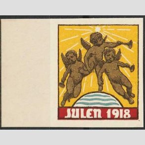 JULEM�RKER DANMARK | 1918 - Engle bl�ser basun UTAKKET - Postfrisk