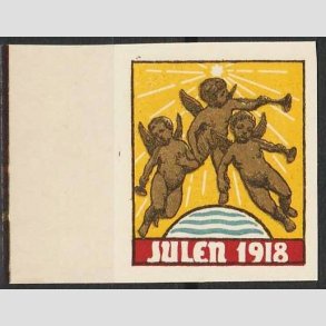 JULEM�RKER DANMARK | 1918 - Engle bl�ser basun UTAKKET - Postfrisk