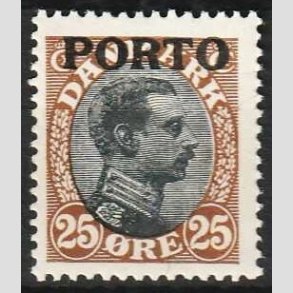 FRIMRKER DANMARK | 1921 - AFA 6 - 25 re brun/sort - Postfrisk