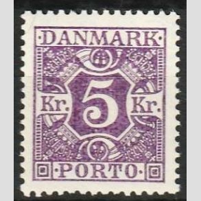 FRIMRKER DANMARK | 1921-25 - AFA 16 - 5 kr. violet - Postfrisk