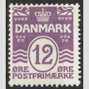 FRIM�RKER DANMARK | 1926-30 - AFA 168 - B�lgelinie 12 �re violet - Ubrugt