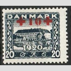 FRIMRKER DANMARK | 1921 - AFA 121 - +10 +20 re bl Rde Kors provisorier - Ubrugt