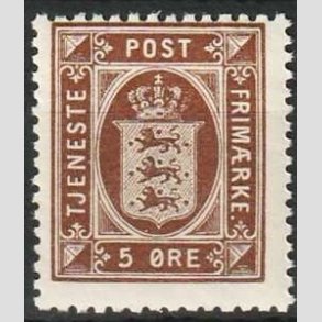 FRIMRKER DANMARK | 1921-23 - AFA 18 - 5 re brun - Postfrisk