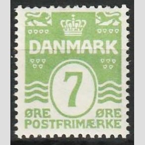 FRIM�RKER DANMARK | 1926-30 - AFA 167 - B�lgelinie 7 �re lysgr�n - Postfrisk