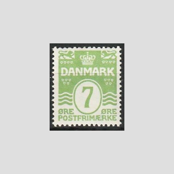 FRIMRKER DANMARK | 1926-30 - AFA 167 - Blgelinie 7 re lysgrn - Postfrisk