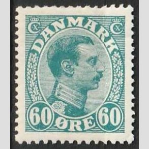 FRIMRKER DANMARK | 1921-22 - AFA 130 - Chr. X 60 re blgrn - Ubrugt