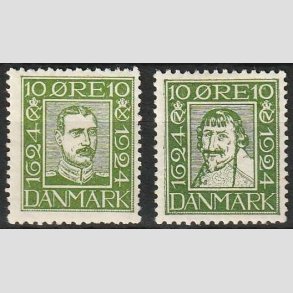 FRIM�RKER DANMARK | 1924 - AFA 132+133 - Postjubil�um 10 �re gr�n - Ubrugt