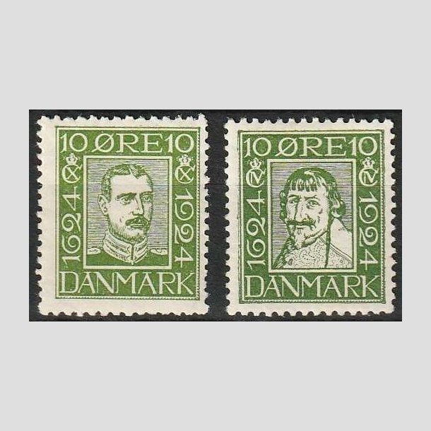FRIMRKER DANMARK | 1924 - AFA 132+133 - Postjubilum 10 re grn - Ubrugt