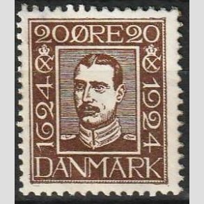 FRIM�RKER DANMARK | 1924 - AFA 143 - Postjubil�um 20 �re brun - Ubrugt