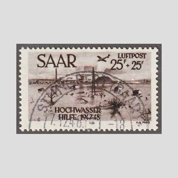 Frimrker Tyskland | Saar | 1948 - AFA 260 - Luftpost - Flot Stemplet