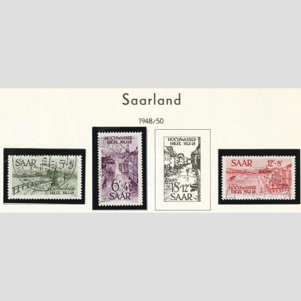 Frimrker Tyskland | Saar | 1948 - AFA 256,257,258 - Stemplet