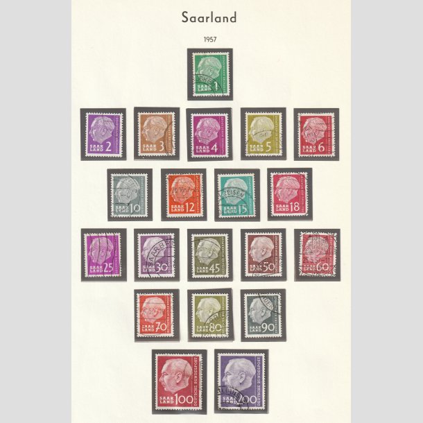 Frimrker Tyskland | Saar | 1957 - AFA 378-97 - Komplet st - Pnt Stemplet