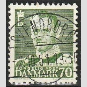 FRIMRKER DANMARK | 1950 - AFA 324 - Fr. IX 70 re mrkgrn - Lux Stemplet Ingstrup Svendborg