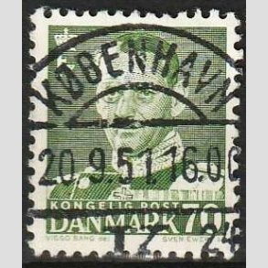 FRIMRKER DANMARK | 1950 - AFA 324 - Fr. IX 70 re mrkgrn - Lux Stemplet Ingstrup Kbenhavn