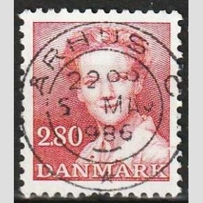 FRIMRKER DANMARK | 1985 - AFA 820 - Dronning Margrethe - 2,80 Kr. rd - Pragt Stemplet rhus C
