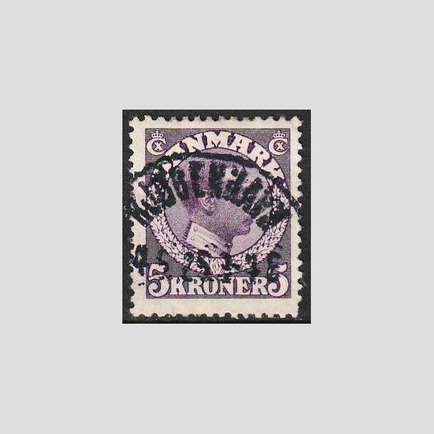 FRIMRKER DANMARK | 1918-20 - AFA 110 - Chr. X 5 Kr. violet - Pnt Stemplet