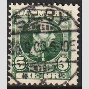 FRIMRKER DANMARK | 1905-06 - AFA 52 - Chr. IX 5 re grn - Lux Stemplet Sby
