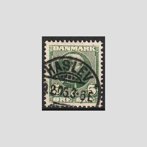 FRIMRKER DANMARK | 1905-06 - AFA 52 - Chr. IX 5 re grn - Lux Stemplet Haslev