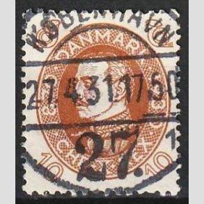 FRIMRKER DANMARK | 1930 - AFA 189 - Chr. X 60 r 10 re brun - Lux Stemplet Kbenhavn