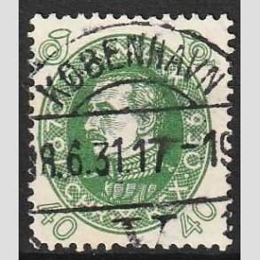 FRIMRKER DANMARK | 1930 - AFA 195 - Chr. X 60 r 40 re grn - Lux Stemplet Kbenhavn