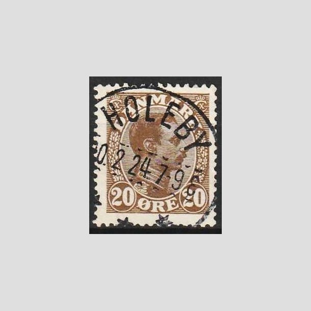FRIMRKER DANMARK | 1921-22 - AFA 125 - Chr. X 20 re brun - Lux Stemplet Holeby